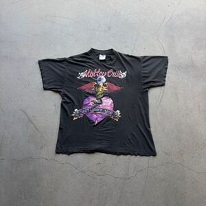 Vintage 1989 Motley Crue Dr Feelgood T-Shirt Brockum XL Black Distressed